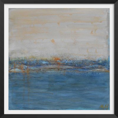 Affiche abstrait rivage d'or HEXOA