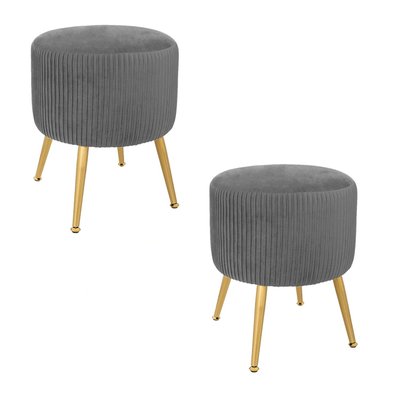 2 Tabourets design velours Contempo Solaro TOILINUX
