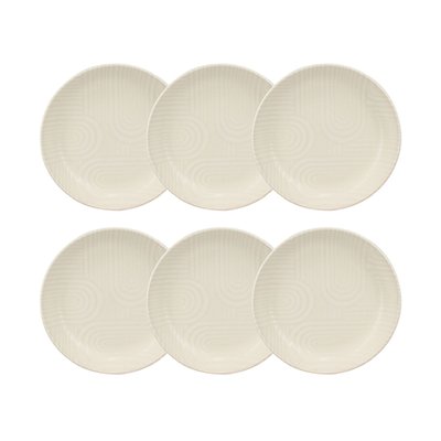 Lot de 6 assiettes creuses 20,5cm en grès, DUNE NOVASTYL