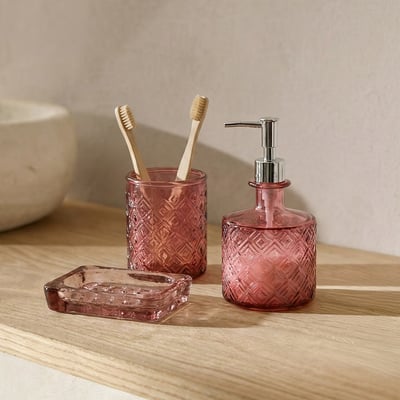 Set accessoires salle de bain en verre recyclé BRAID SENSEI MAISON