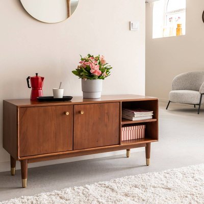 Meuble TV 2 portes en bois d'acacia  EMIEL MADE IN MEUBLES 