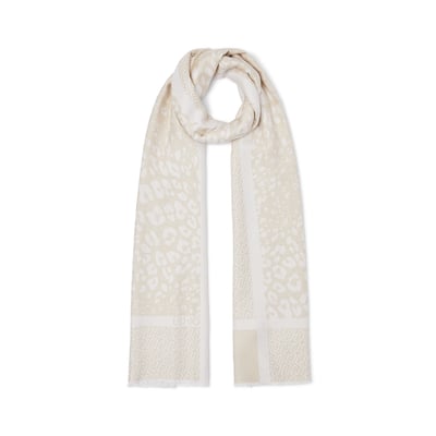 Étole jacquard imprimé animal avec logo LIU JO