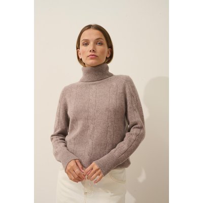 Pull Col Roulé Caribou Chiné Estelle JUST CASHMERE
