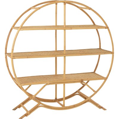 Étagère ronde en rotin naturel style bohème chic RECOLLECTION