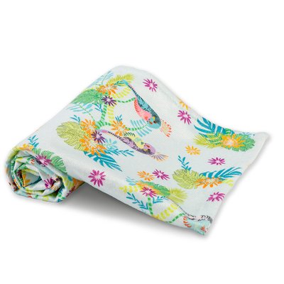 Serviette eponge coton & autres fibres PERRUCHES PRINT GARNIER-THIEBAUT