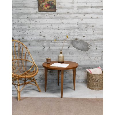 Table basse ronde en bois Donna N°970 - Bon état DEBONGOUT