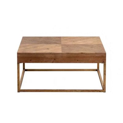 Table basse carrée en bois avec socle - NEBRASKA MATHI DESIGN