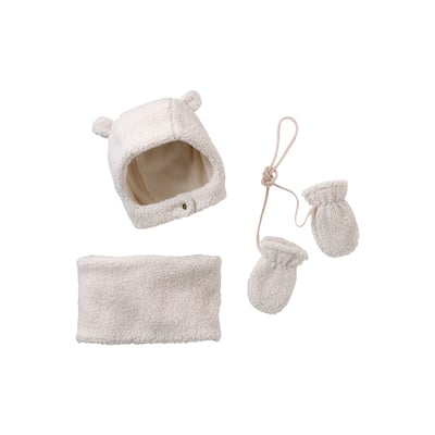 Ensemble bonnet, snood et moufles en sherpa VERTBAUDET