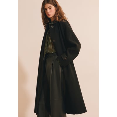 Manteau long droit avec boutons MINK PU ETAM