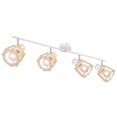 Plafonnier rampe 4 spots design scandinave en bois BLAHA GLOBO LIGHTING