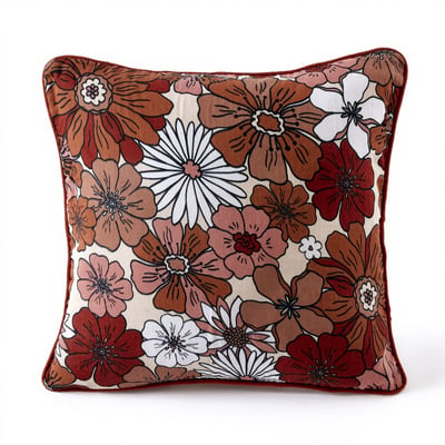 Coussin carré déhoussable 45x45 cm Gaze de Coton Florence EDEN
