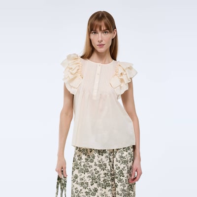 Top sans manches unie en voile de coton BIO GOTS MONOPRIX