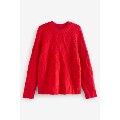 Pull ras du cou en maille torsadée avec laine NEXT