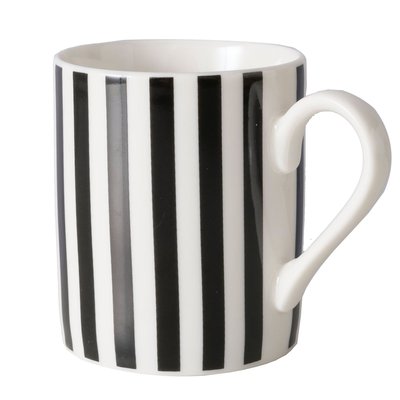 Tasse à café en céramique rayures noires et blanches 8.5x5.8x6cm WADIGA