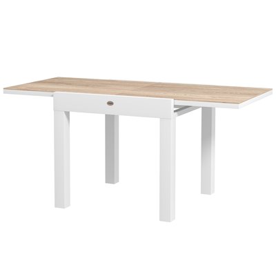 Table de jardin extensible 6 places 80/160 cm alu gris clair plateau effet bois OUTSUNNY