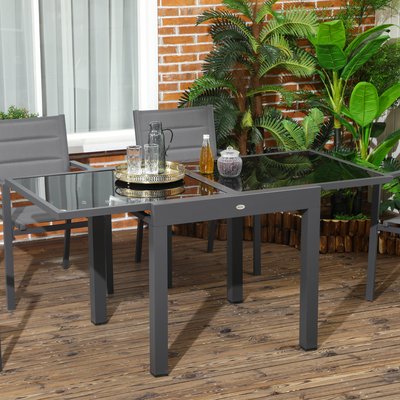 Table extensible de jardin grande taille anthracite OUTSUNNY