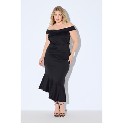 Robe maxi en tissu scuba. Encolure carmen ULLA POPKEN