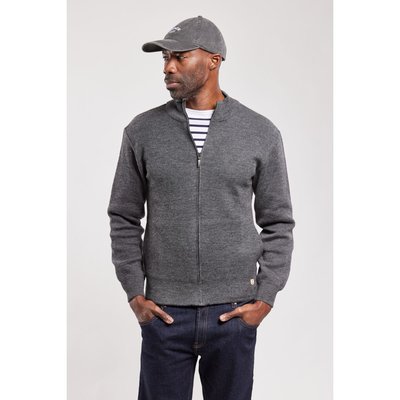 Cardigan zippé uni en laine PLOUESCAT ARMOR-LUX