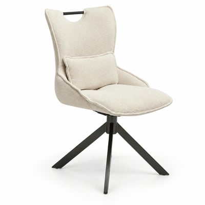 Chaise pivotante coussin et poignée tissu blanc (lot de 2) IENA PIER IMPORT