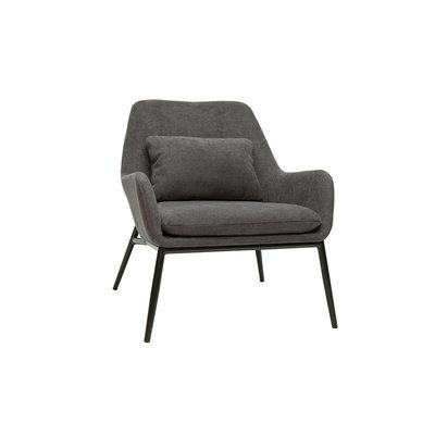 Fauteuil design en tissu effet velours et métal noir MAXINE MILIBOO
