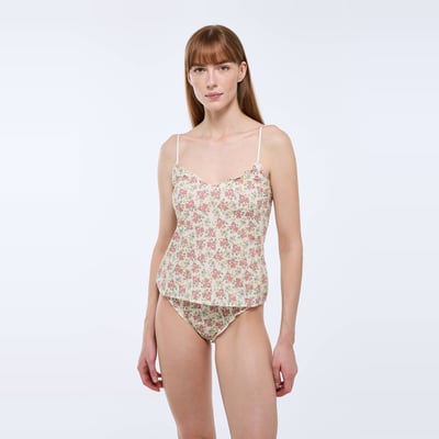 Caraco fines bretelles CAROLE en microfibre imprimée MONOPRIX
