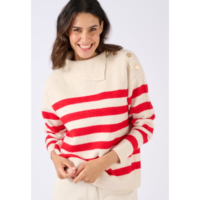 Pull marinière épaule boutonnée DAMART