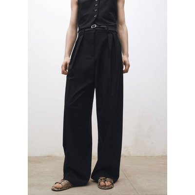 Pantalon costume wideleg laine mélangée MANGO