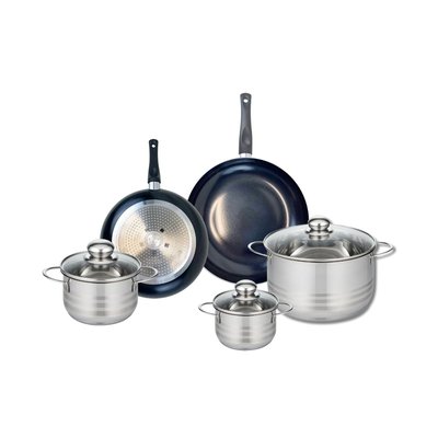 Set de 2 poêles 20 et 24 cm et 3 faitouts Prima Brillant ELO