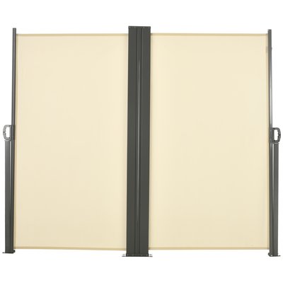 Double store latéral brise-vue rétractable polyester haute densité OUTSUNNY