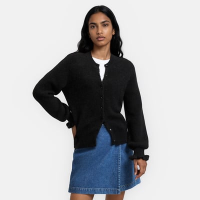 Cardigan boutonné, alpaga et laine mélangés LA REDOUTE COLLECTIONS