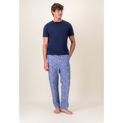 Ensemble pyjama haut et pantalon bleu en coton Sébastien LE SLIP FRANCAIS
