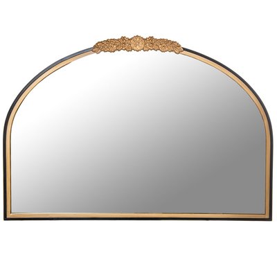 Miroir mural en métal noir et doré 92x2.5x63cm WADIGA