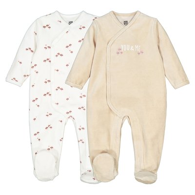 Lot 2 pyjamas 1 pièce velours, motif champignons LA REDOUTE COLLECTIONS