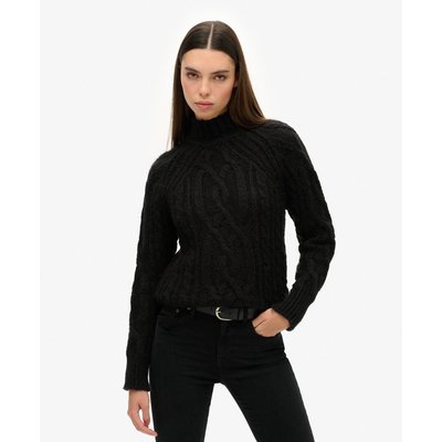 Pull en maille torsadée à col montant SUPERDRY