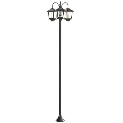 Lampadaire d'extérieur Verre Noir OUTSUNNY