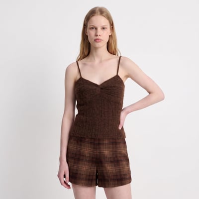 Top décolleté cœur maille côtelée fines bretelles ALENA ARTLOVE