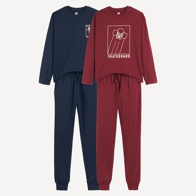 Lot de 2 pyjamas en coton, motifs skate LA REDOUTE COLLECTIONS