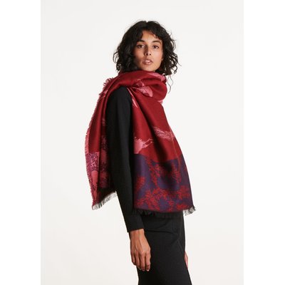 Écharpe jacquard oiseau LA FEE MARABOUTEE