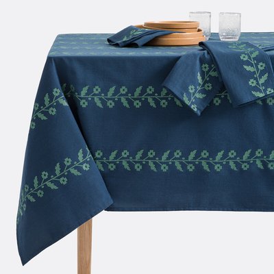 Trimming Shop Tovaglia Rotonda 120 Cm In Cotone E Poliestere, Lavabile In Lavatrice, Per Pranzo E Feste Di Natale, Colore Nero