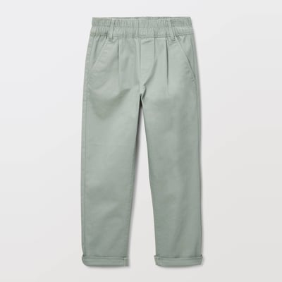 Pantalon droit élastiqué uni en coton MONOPRIX