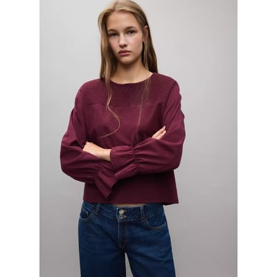 T-shirt coton nid d'abeille MANGO TEEN