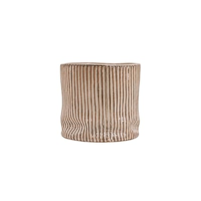 Cache-pot en céramique striée 16cm ORNAMI