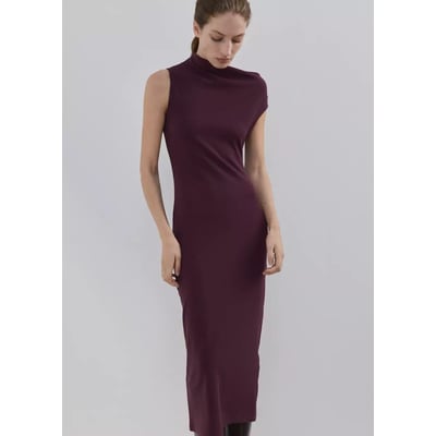 Robe midi col asymétrique MANGO