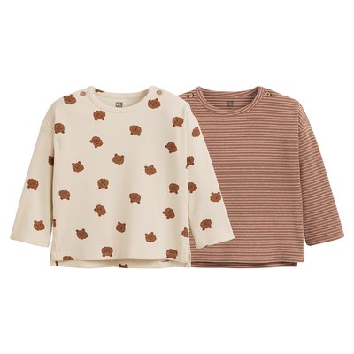 Lot de 2 T-shirts manches longues en côtes LA REDOUTE COLLECTIONS