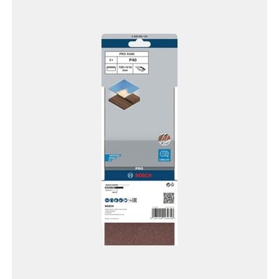 Lot De 3 Bandes Abrasives - Grain 40 -100 X 610 Mm BOSCH