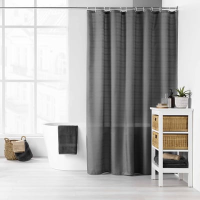 Rideau de douche uni avec crochets DOUCEUR D'INTÉRIEUR
