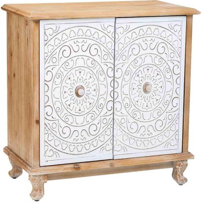 buffet contemporain bois et métal naturel  2 portes RECOLLECTION