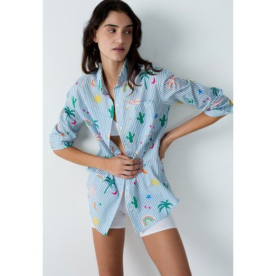 Chemise de nuit en coton à rayures imprimée FABIO ETAM