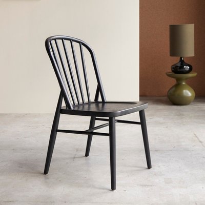 Chaise à barreaux en acacia massif noir LEONOR TIKAMOON
