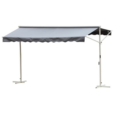 Store double pente acier époxy blanc polyester imperméabilisé OUTSUNNY